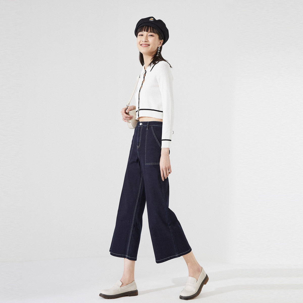 太平鸟工装风牛仔2020夏季新款长裤 太平鸟喜之乐牛仔裤