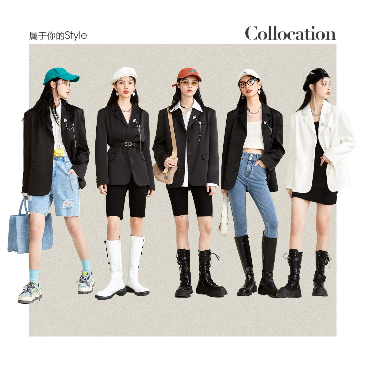 太平鸟白色缎面外套2021夏装小西服 太平鸟喜之乐西装