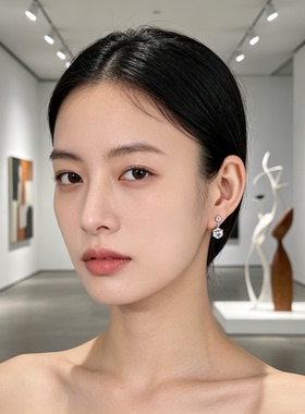 耳钉银琴925银日韩锆石女