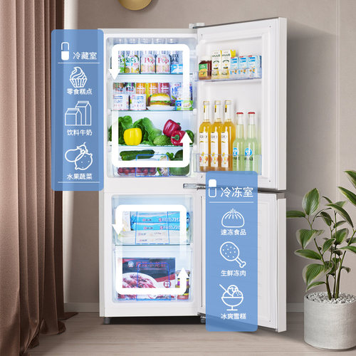 奥克斯一级节能中小冰箱家用省电办公室双门电冰箱小型宿舍租房用 - 图0