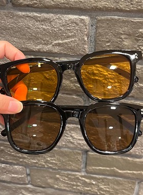 新款方形墨镜茶色开车太阳镜潮