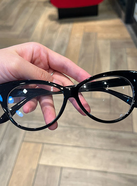 时尚猫眼平光镜复古网红街拍