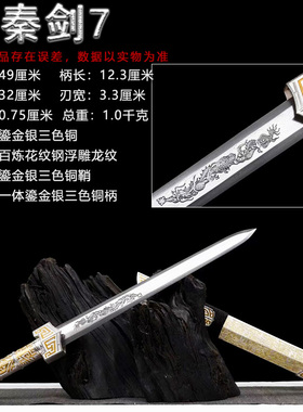 龙泉市陨铁小楚剑短剑汉剑古风小剑防身秦王刀剑冷兵器宝剑未开刃