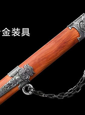 龙泉市铁锁狱龙唐横刀一体绣春刀武术户外防身冷兵器双刀剑未开刃