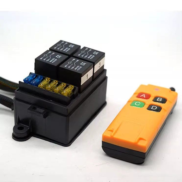 汽车4路智能433频率遥控改装12V24V继电器盒房车线路控制保险丝盒,淘宝优惠券,粉丝福利购,淘宝优惠卷