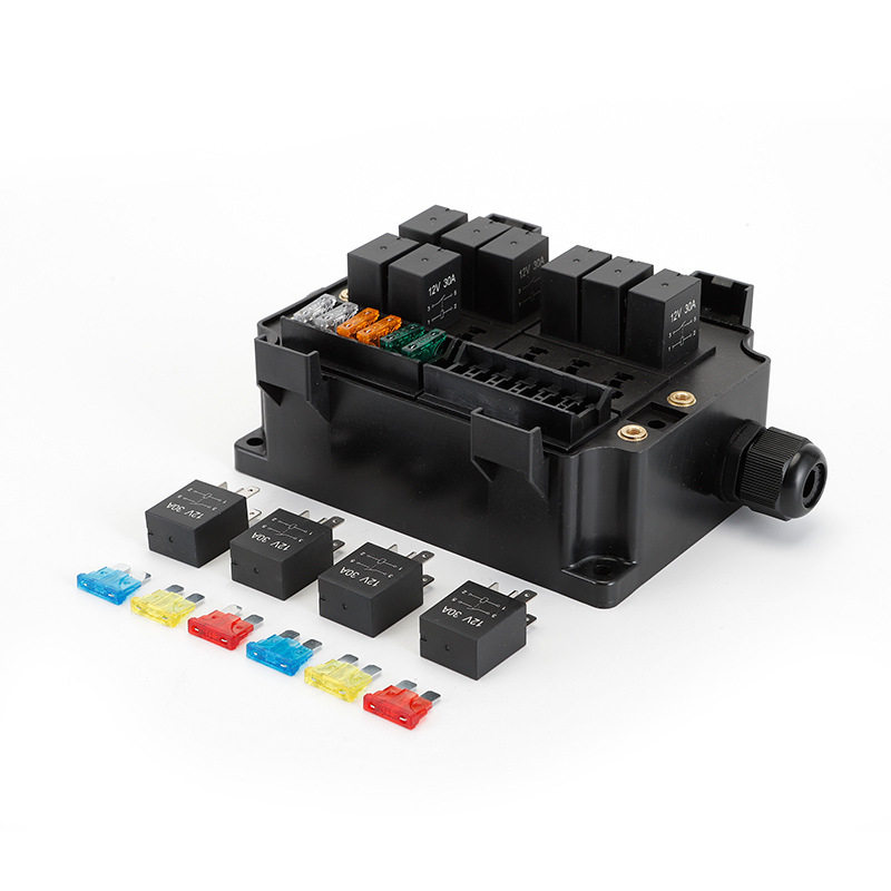 汽车越野车改装12路防水保险盒射灯长条灯12V24V紫罗兰继电器盒,淘宝优惠券,粉丝福利购,淘宝优惠卷