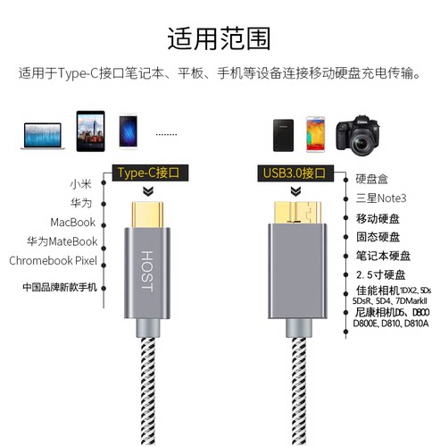 celink type-c转micro usb3.0移动硬盘线安卓手机连接数据线45T适用苹果电脑拓展坞扩展小米华为尼康佳能相机 - 图3