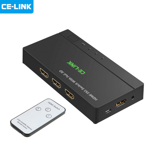 CE-LINK HDMI switch 3-in-1-out splitter 3-in-1 HDMI hub HD with remote control