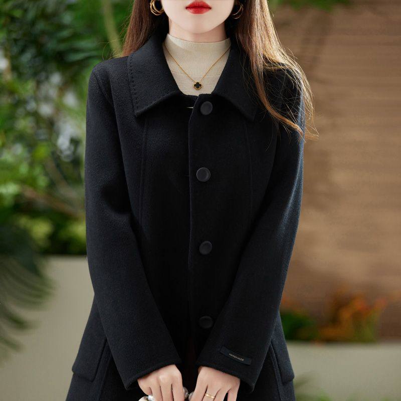 2025秋冬新款双面羊绒大衣女中长款直筒显瘦100％纯羊毛毛呢外套,淘宝优惠券,粉丝福利购,淘宝优惠卷