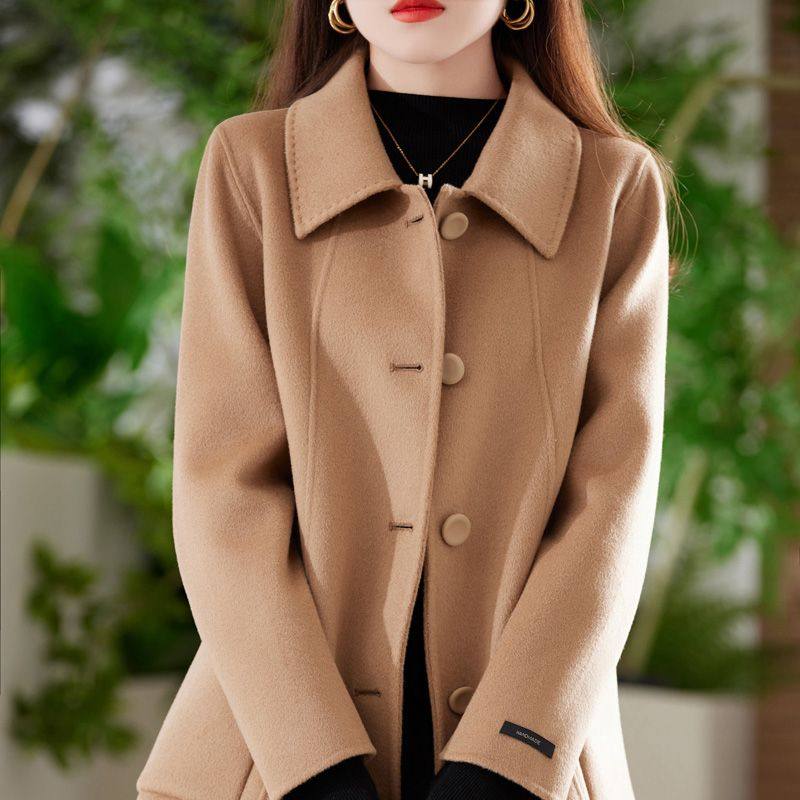 2025秋冬新款双面羊绒大衣女中长款直筒显瘦100％纯羊毛毛呢外套,淘宝优惠券,粉丝福利购,淘宝优惠卷