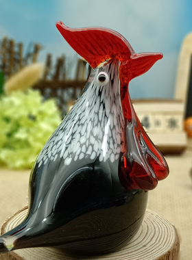 水晶小公鸡玻璃家居饰品结婚摆件