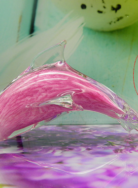 海豚琉璃鱼缸造景摆件男女朋友