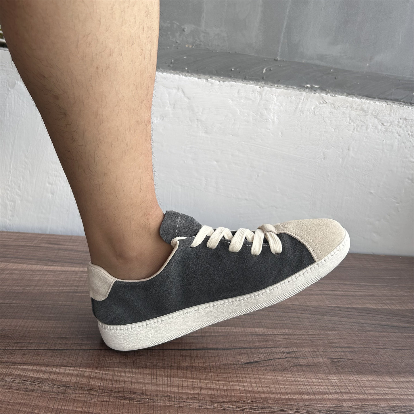 日系翻毛真皮休闲鞋男时尚街头滑板鞋软底男鞋低帮德训鞋透气单鞋,淘宝优惠券,粉丝福利购,淘宝优惠卷