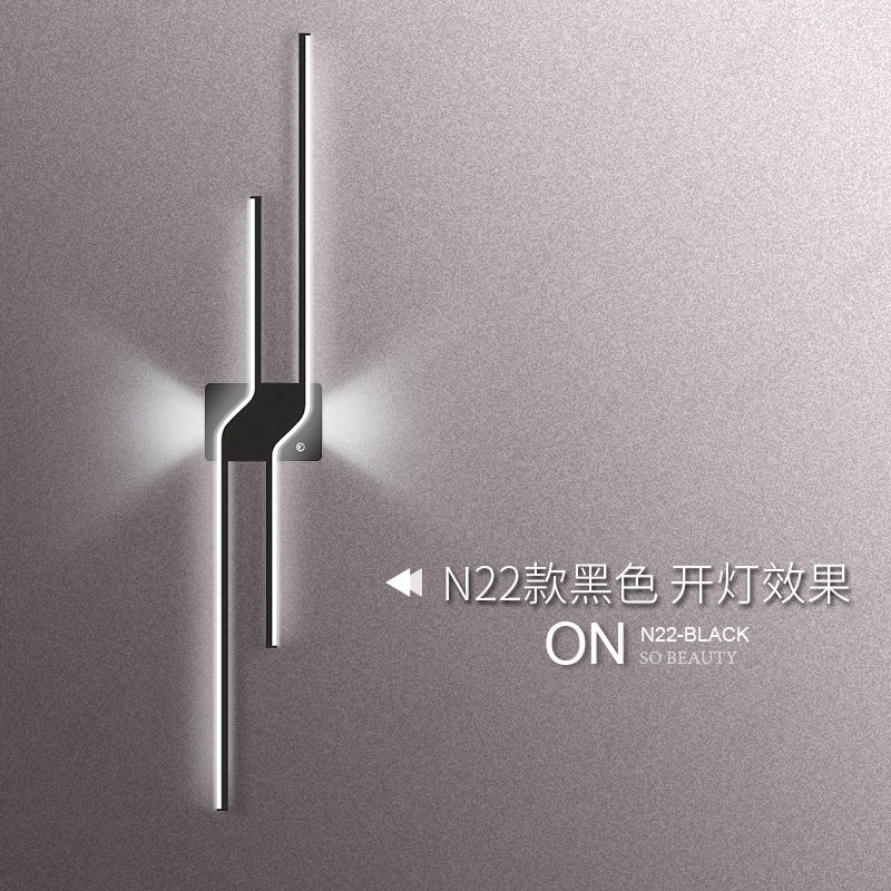 充电款简约现代网红长条壁灯客厅电视背景墙格栅免布线遥控触摸灯 - 图3