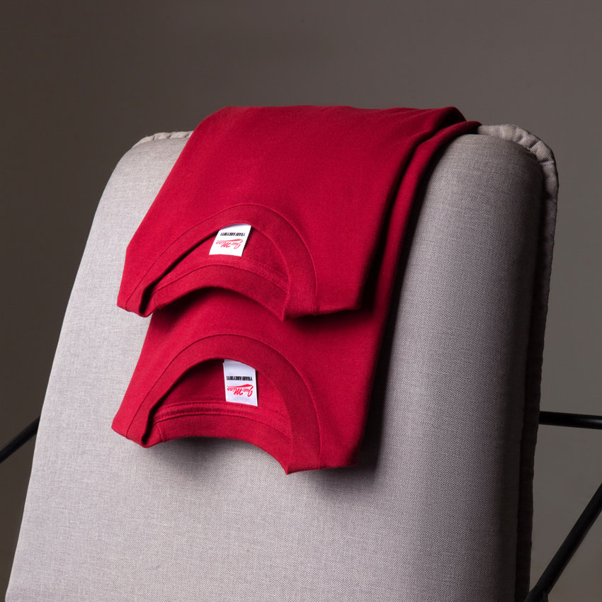 【小白家】酒红色日系重磅厚实t恤 小白家滴杂货店T恤