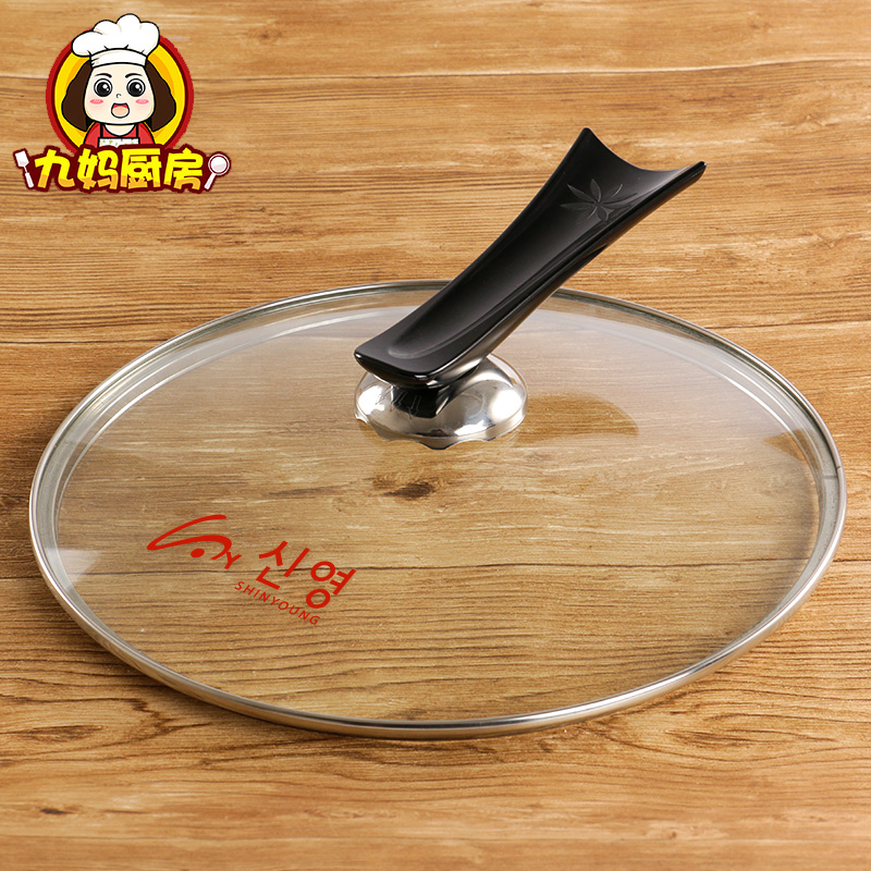 不粘鍋炒鍋專用鍋蓋 不生鏽鋼化玻璃蓋可直立防溢鍋蓋28/30/32CM