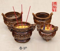Thai Buddhist incense stove on all four sides Chongdi Fugui Auspicious Oven Retro-Point Fragrant Ceramic Gold Jade Full of compulsory Octopus