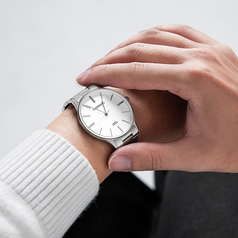 天王沧海系列钢带简约轻薄大表盘 天王国产腕表