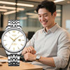 King of Heaven Gold Label Blessing 18K Gold LOGO Men's Watch Steel Strap Business Automatic Mechanical Watch 5845 Chinese Valentine's Day Gift
