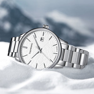 天王表昆仑岩雪时尚大表盘防水自动机械手表男51321