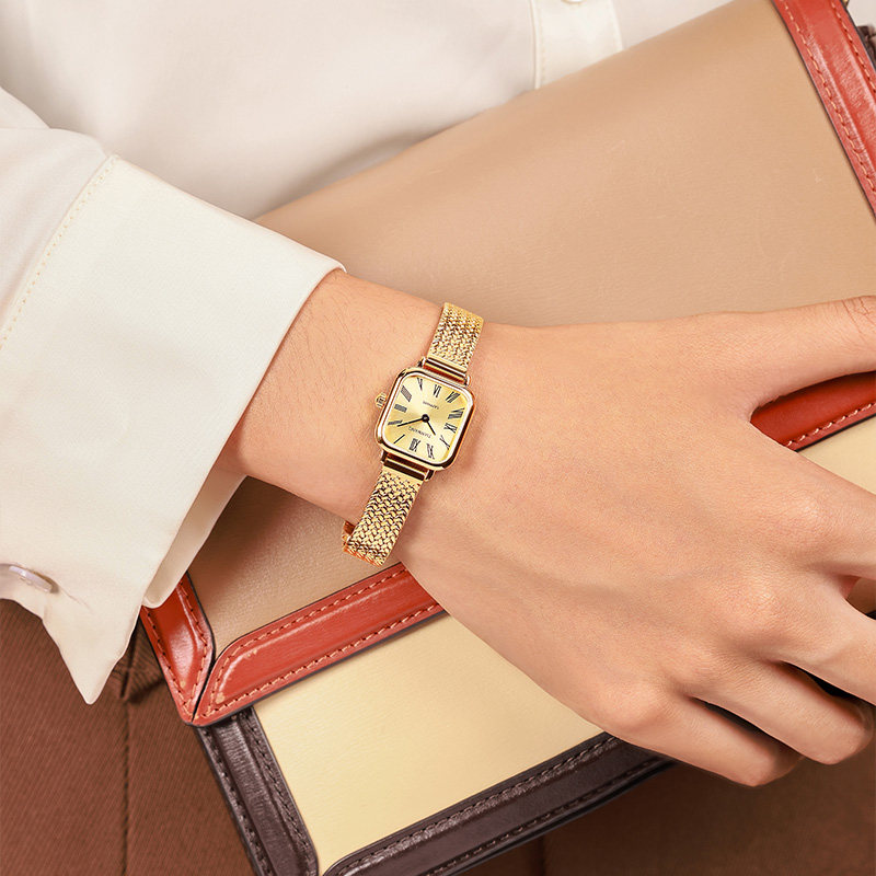 天王22年新品小方糖风太阳纹小金表 天王国产腕表