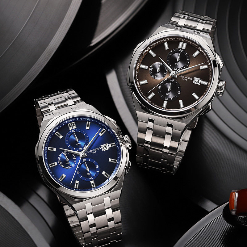 【商场同款专柜直发】天王三眼男表 天王国产腕表