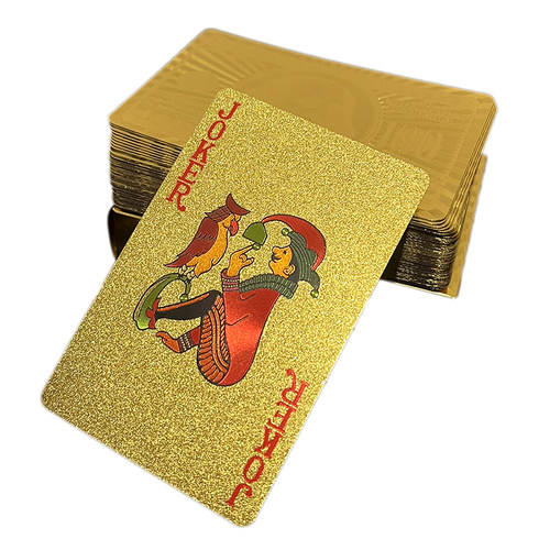 土豪金扑克牌pvc塑料加厚纸牌防水黄金色朴克金属创意纸牌可水洗 - 图3