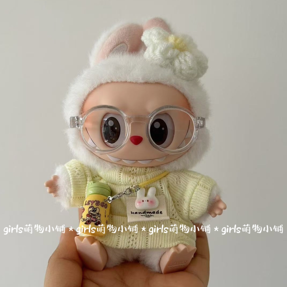 拉布布娃衣搪胶盲盒坐坐派对衣服一代二代三代labubu毛衣帽子配件 - 图0