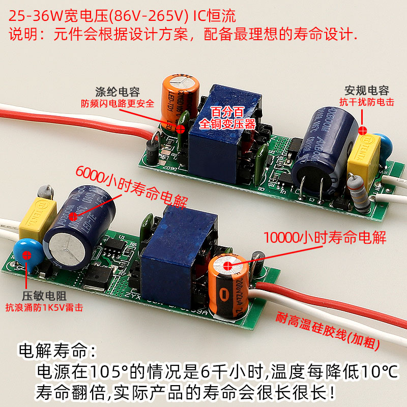 LED内置恒流驱动电源1W3W5W裸板隔离球泡灯射灯筒灯具整流变压器 - 图1