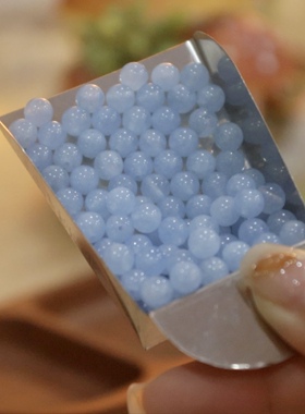 【海蓝宝色玉髓圆珠】天然石水晶diy手串手链耳环饰品材料散珠子