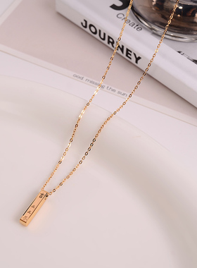 钛钢项链 上上签项链女精致简约百搭小众设计感锁骨链不褪色