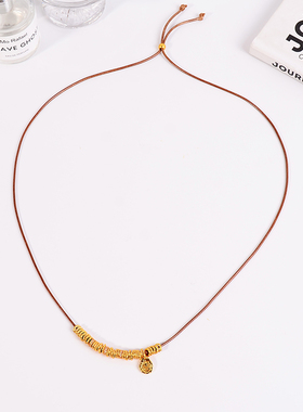 铜合金项链 盘缠编绳秋冬简约时尚小众百搭高颜值毛衣链