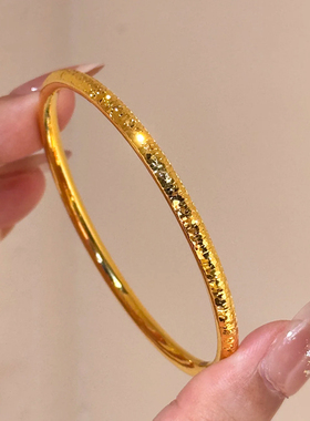 铜合金手镯 4MM碎冰冰细款手镯女气质百搭实心镯子高级感素圈手环