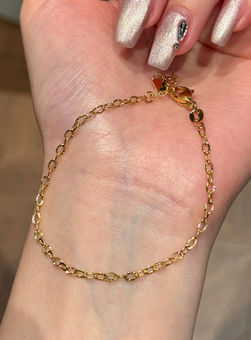 钛钢手链 百搭细款批花素链手链女不掉色小众精致绝美手饰不掉色