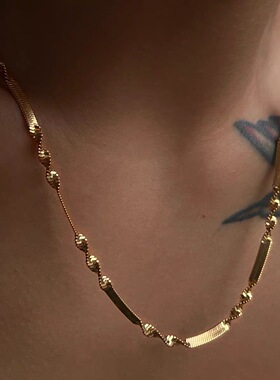 钛钢项链  小众设计ins超闪气质项链女个性轻奢蛇骨链百搭锁骨链