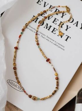 钛钢项链 新中式串珠项链女叠戴锁骨链轻奢高级感新品颈链不褪色