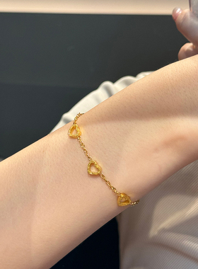钛钢手链 百搭双面磨砂爱心手链女ins简约高级手饰不掉色饰品