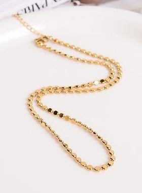 钛钢项链 爆闪精致闪光链项链女时尚百搭简约素链小众设计不褪色