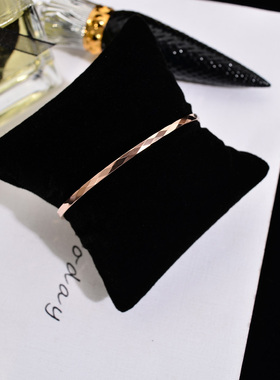 欧美风百搭时尚手镯女款韩国气质手环日韩版钨钢玫瑰金手链配饰品