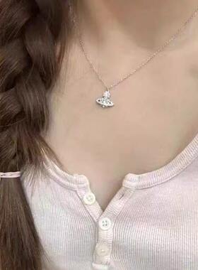 西太后土星镂空雪花锁骨链正品