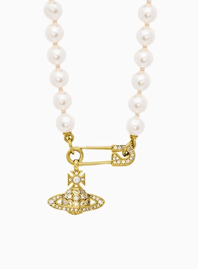 正品西太后土星珍珠镶钻锁骨链