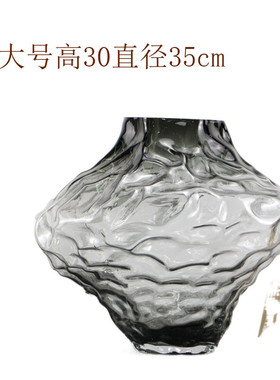 简约现代玻璃花瓶透明客厅装饰摆件ins风北欧现货居家烟灰样板间