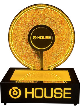 酒吧ktv圆形发光流沙酒座led金黄光xo酒架洋酒底座香槟酒酒展示架