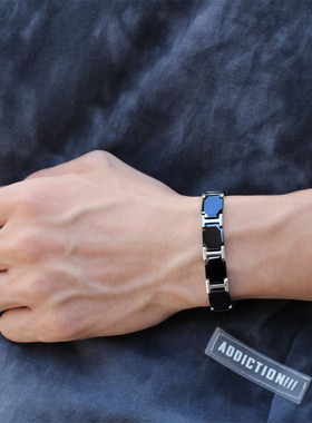 适用高级感黑色陶瓷手链男款小众轻奢时尚简约手腕个性潮流磁石首