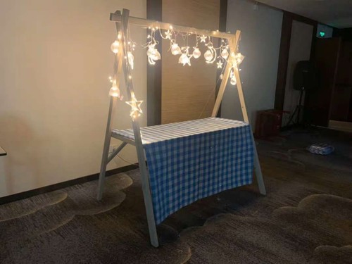 移动货架夜市摆摊市集促销架木质顶棚货架折叠木架集市摊位展示架 - 图1