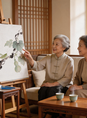 新中式竹子国画DIY数字油画