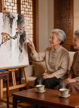 益启画新中式国画动物数字油画