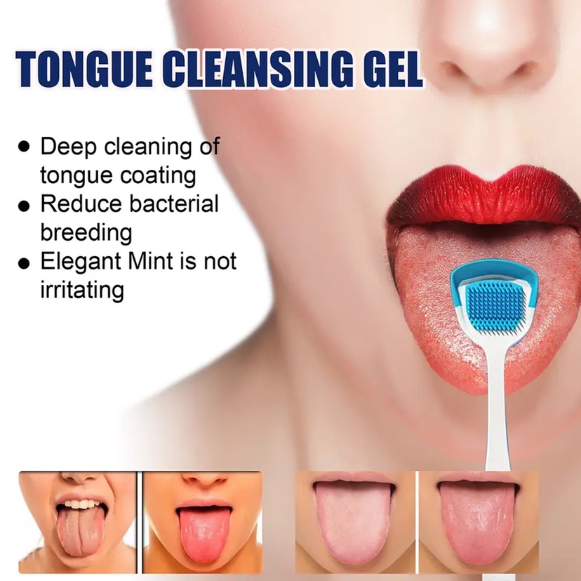 Tongue Cleaning Kit Tongue Cleaning Gel With Brush Cleaner-图0