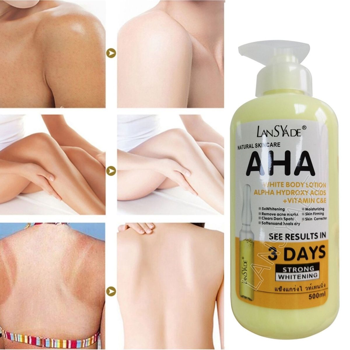 AHA Fruit Acid Body Milk VE Beauty Brightening Lotion 500ml - 图0