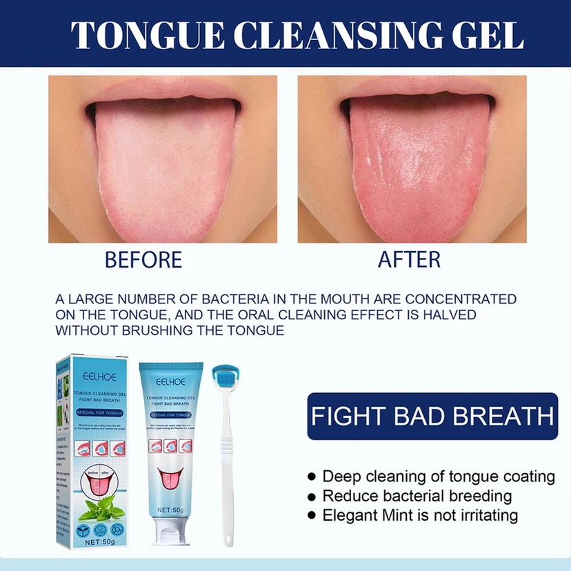 Tongue Cleaning Kit Tongue Cleaning Gel With Brush Cleaner-图2